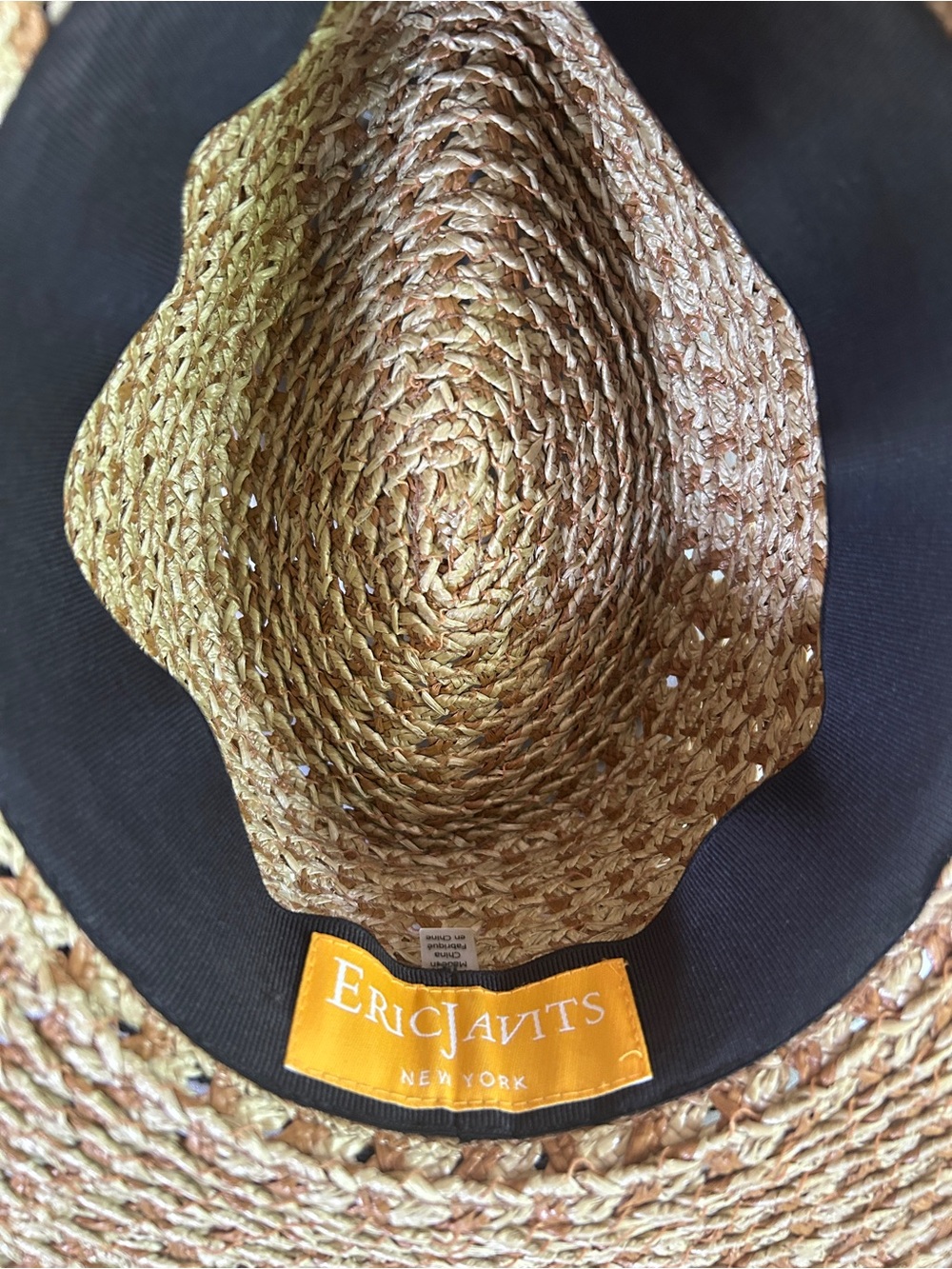 Eric Javits Squishee Classic Natural Straw Fedora - Picture 2 of 5